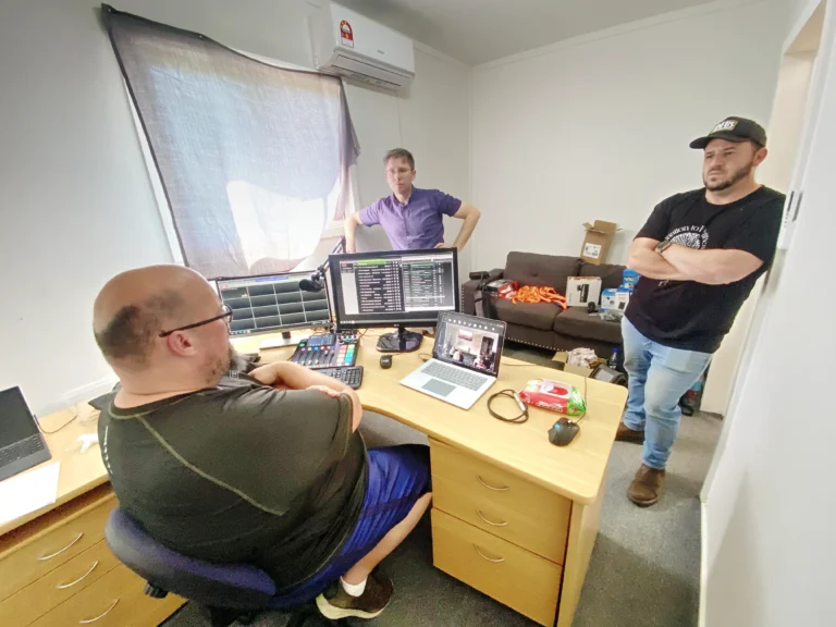 Rhema Team discussing the new installation