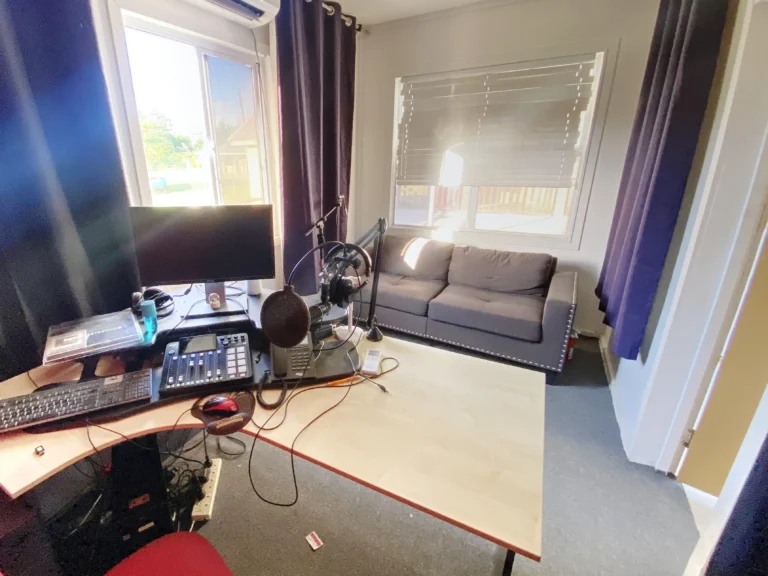 The previous radio studio (now used for backup and recording)
